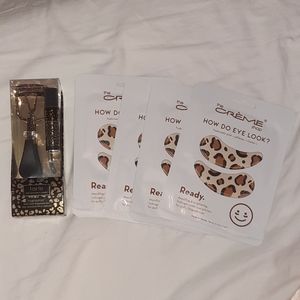 Tarte Leopard Print Eye Lash Curler w/ Mini Mascara & The Creme Shop Eye Masks